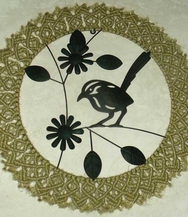 macramé Pause Ô Logis Mayenne Coëvrons décoration métal or