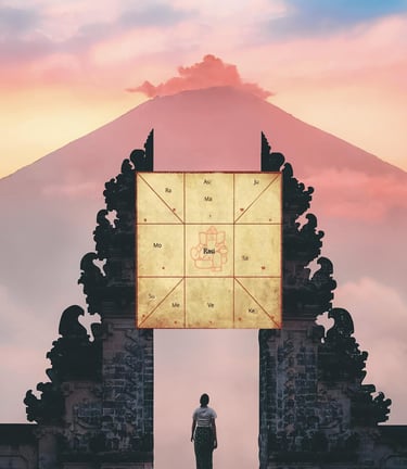 woman gazing up at her vedic horoscope 