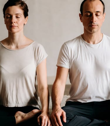 couple meditating