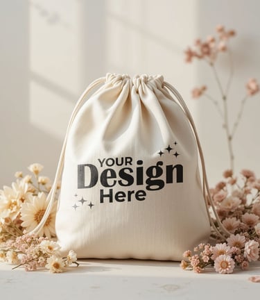 Petit sac à cordon en toile