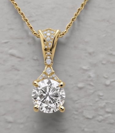 A close-up of a gold-toned earring with a central diamond surrounded by smaller gemstones, resting on a dark textured surface. The intricate design is highlighted by the shiny metal and transparent stones, creating a luxurious and elegant appearance.