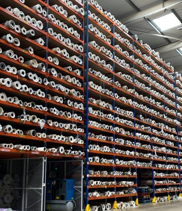 Carpet Pallet Racking in large warehouse installed by A-Z Storage Systems Ltd