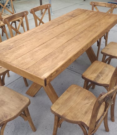 Tablón Rectangular California de Madera Fiestas del Sol Mobiliario www.sillasymesasfiestasdelsol.com