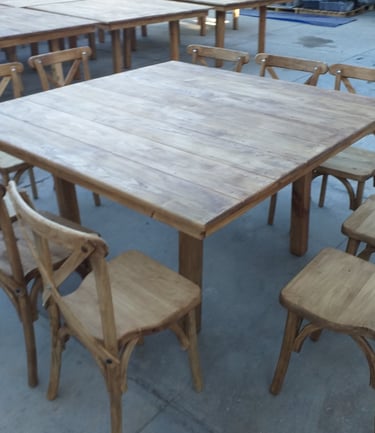Tablón Rectangular California de Madera Fiestas del Sol Mobiliario www.sillasymesasfiestasdelsol.com