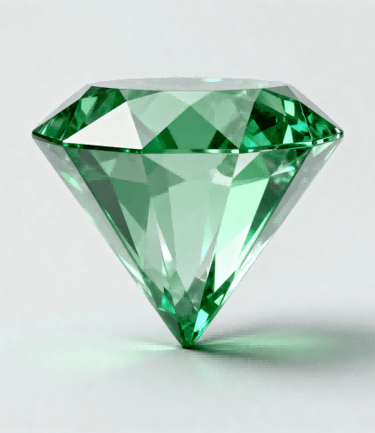 3D glassmorphism icon of a diamond, symbolizing uncompromising quality.