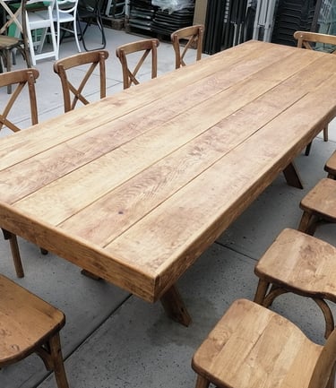 Tablón Rectangular California de Madera Fiestas del Sol Mobiliario www.sillasymesasfiestasdelsol.com