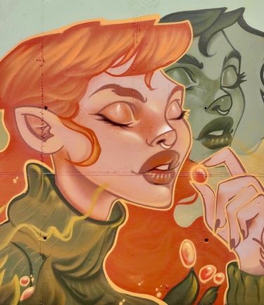 Make a Wish - Mural in Barcelona, muralism, street art, urban art by Ona Salvador