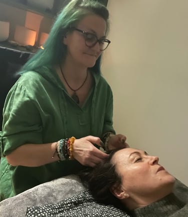 a woman during access bars session 