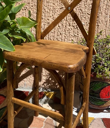 Banco Periquero Crossback de Madera Fiestas del Sol Mobiliario www.sillasymesasfiestasdelsol.com