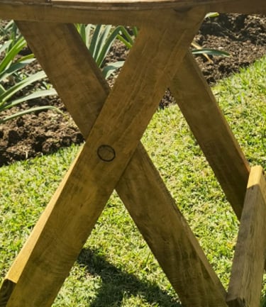 Mesa Circular Plegable de Madera Fiestas del Sol Mobiliario www.sillasymesasfiestasdelsol.com