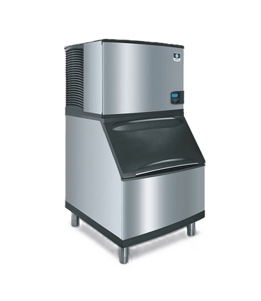 Commercial stainless steel ice machine with storage bin