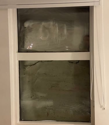 snow at the window at country dreams accommodation, selfoss, iceland