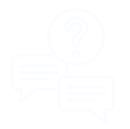 An icon with transparent background representing the concept FAQ on website