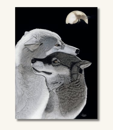 Completed wildlife pastel portrait featuring realistic detail and lifelike expression.