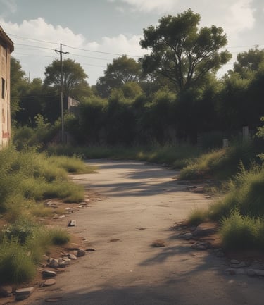 empty hallway between concrete buildings during daytime
