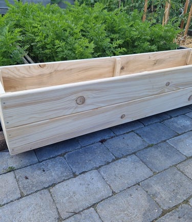 wooden trough box outdoor window sill herb garden box handmade in uk