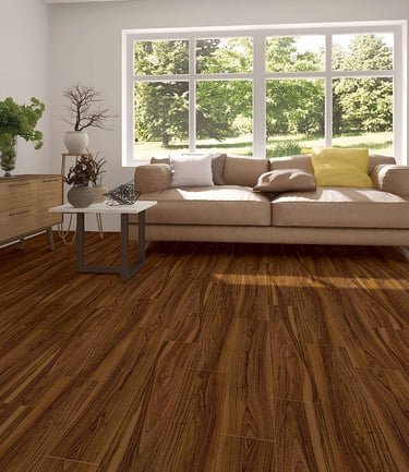 Golden Teak Laminate Flooring Installed Image