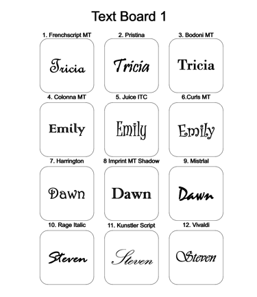 a group of different types of font on a white background