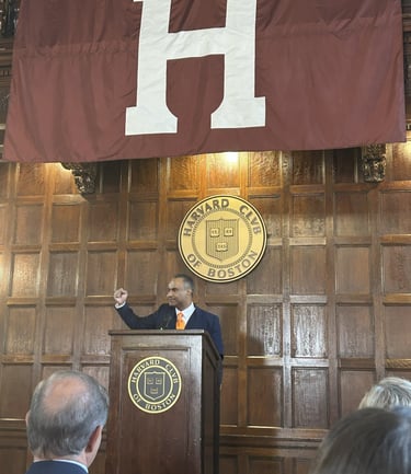 Nadeem Azhar speaking at Harvard
