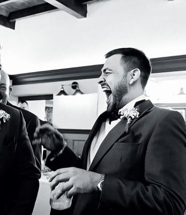 laughing groomsmen