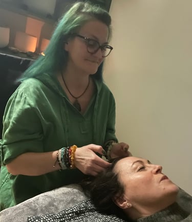 a woman during access bars session 