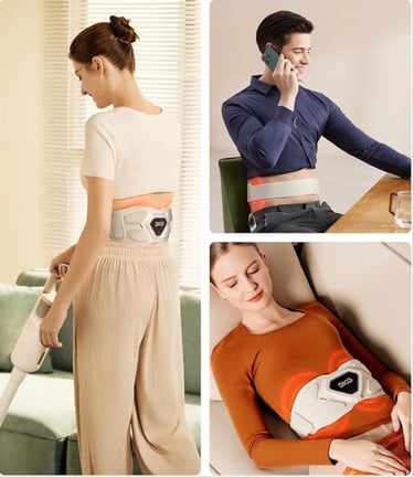 cordless lower back massage wrap providing daily lumbar comfort and posture support.