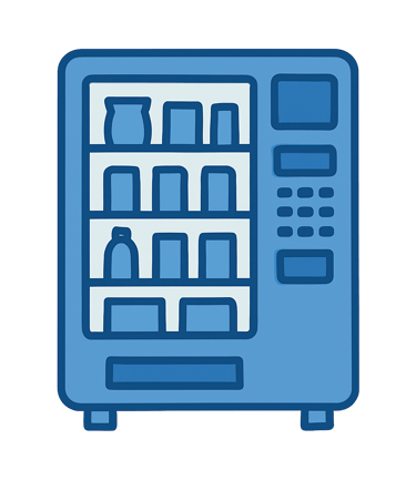 Vending machine logo used as a bullet point