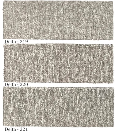 Delta luxury carpet collection - colors 219, 220, 221 shown in textured premium finish