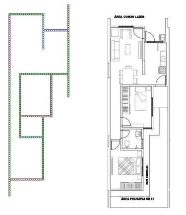 Uma planta de casa pré-moldada