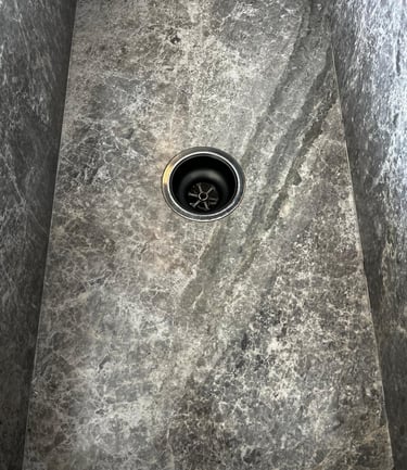Drilling holes in stone for tap outlets in a kitchen renovation