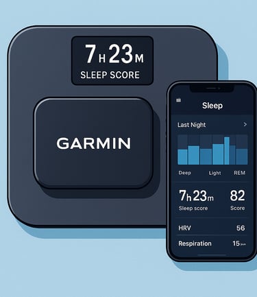 garmin sleep monitor device showing stats on iphone