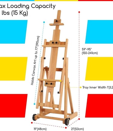 The H frame easel I use in my art studio