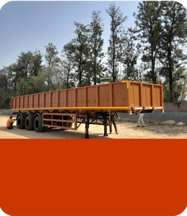Sidewall trailer with side panels ideal for loose material loads, made by MS Engineering Works