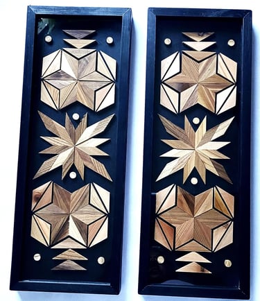 Contemporary Geometric Wall Art, Bar Wall Art, Wooden Mosaic, Wall Decoration, Modern Wooden Art for
