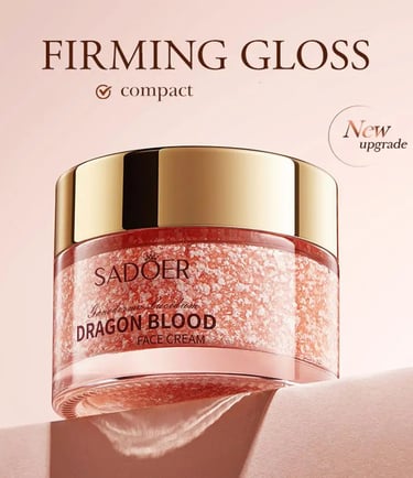 a pink and gold colored skin care product with a pink background