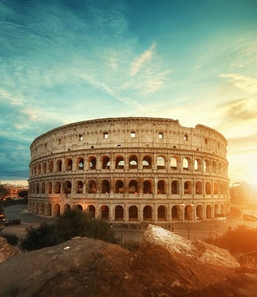 Picture of Colosseo in Rome, Italy, Europe, from the view of Sapienza University
