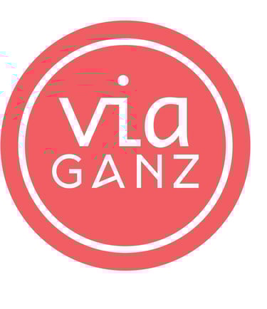 a pink and white logo with the words,'viaganz '