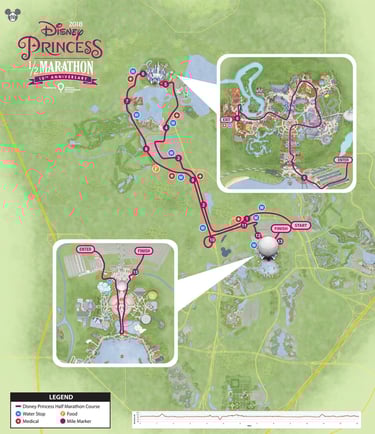 2018 runDisney Princess Half Marathon Weekend Half Marathon Course Map