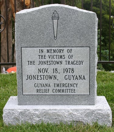 Jonestown Memorial Headstone