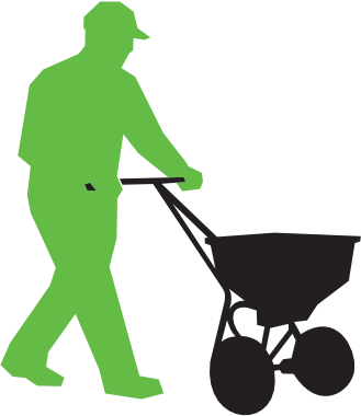 Vector illustration of a man with a wheelbarrow performing yard cleanup, representing landscaping se