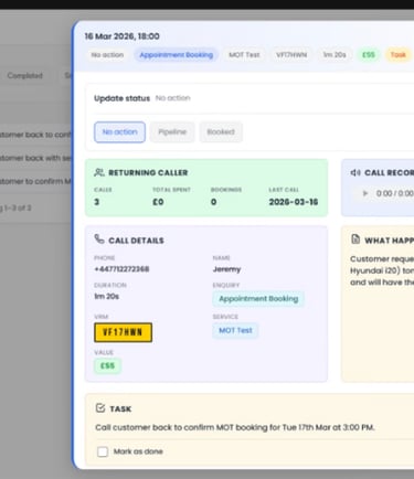 ai-receptionist-garage-booking-dashboard