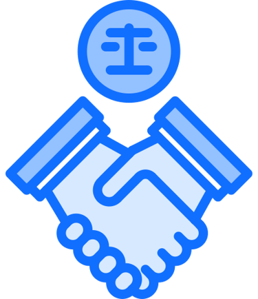 a handshake with a hand holding a handshake