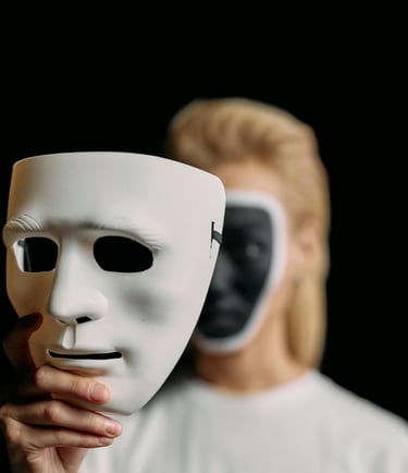 girl with mask and personality disorders