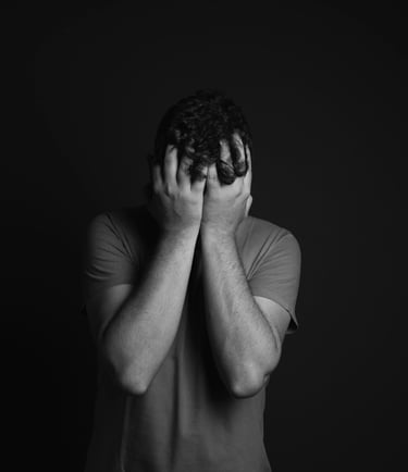 depressed man with mood disorders