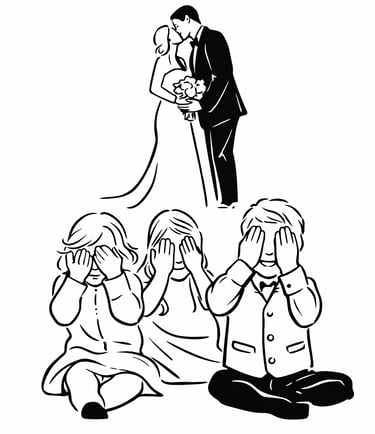 Illustration de pose amusante pour animation photo mariage