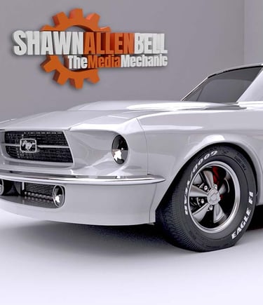 a white mustang