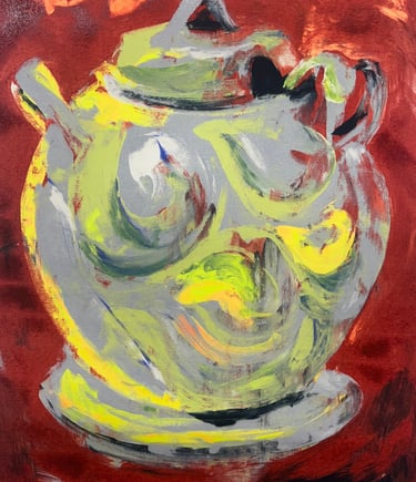 Screen print monoprint  - Alan Caiger Smith soup tureen