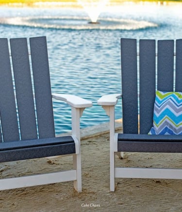 Poly furniture rocker set on waterfront