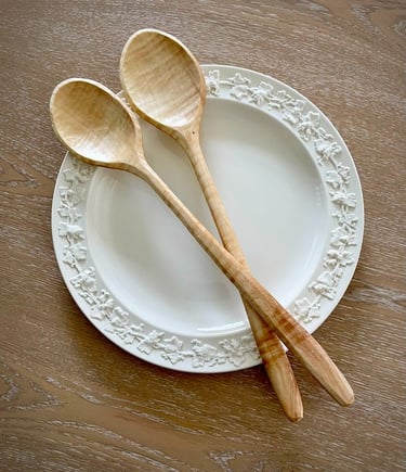 Large hand-carved wood cooking spoons (10-13")