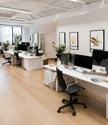 Textile fabrics company: spacious open plan offices Textile fabrics manufacturing company: spacious 